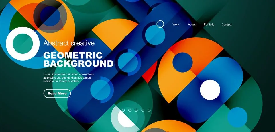 Simple circles and round elements pattern. Minimalist design geometric landing 스톡 일러스트