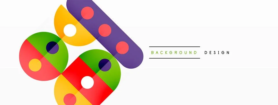 Simple circles and round elements pattern. Minimalist design geometric landing Stock Illustration