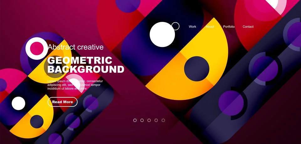 Simple circles and round elements pattern. Minimalist design geometric landing イラスト素材