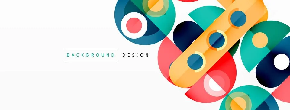 Simple circles and round elements pattern. Minimalist design geometric landing Illustrazione stock