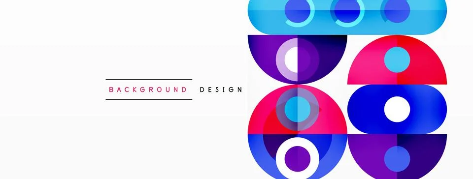 Simple circles and round elements pattern. Minimalist design geometric landing イラスト素材