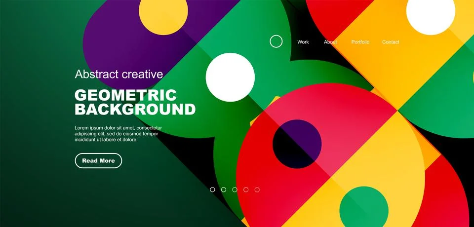 Simple circles and round elements pattern. Minimalist design geometric landing 스톡 일러스트