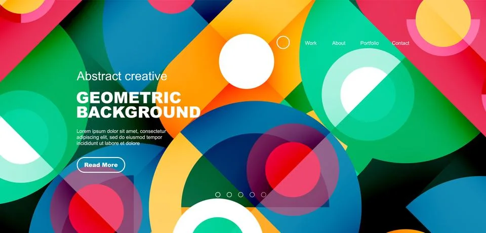 Simple circles and round elements pattern. Minimalist design geometric landing イラスト素材