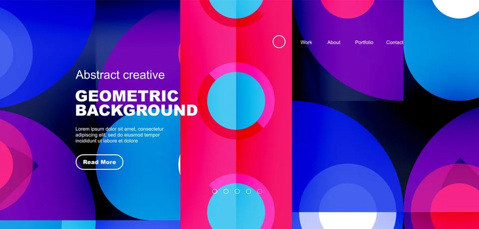 Simple circles and round elements pattern. Minimalist design geometric landing Stock Illustration