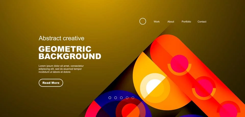 Simple circles and round elements pattern. Minimalist design geometric landing イラスト素材