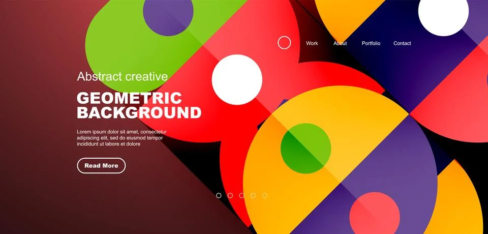 Simple circles and round elements pattern. Minimalist design geometric landing Illustrazione stock