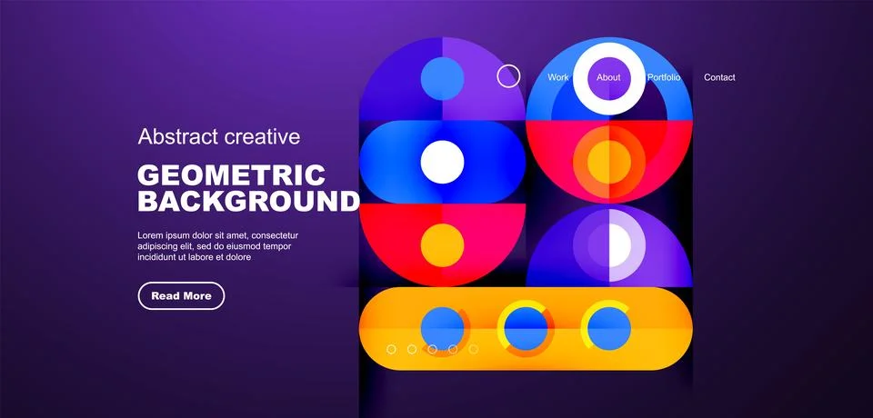 Simple circles and round elements pattern. Minimalist design geometric landing イラスト素材