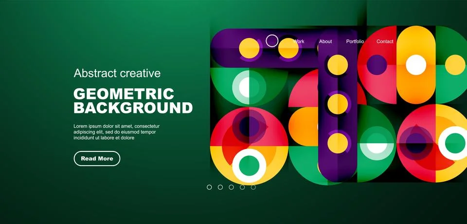 Simple circles and round elements pattern. Minimalist design geometric landing 스톡 일러스트