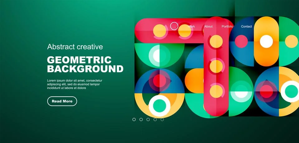 Simple circles and round elements pattern. Minimalist design geometric landing イラスト素材