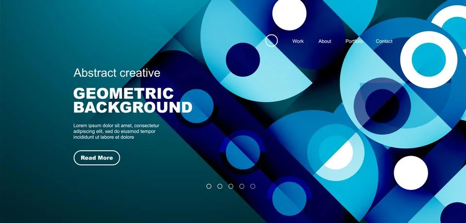 Simple circles and round elements pattern. Minimalist design geometric landing Stock Illustration