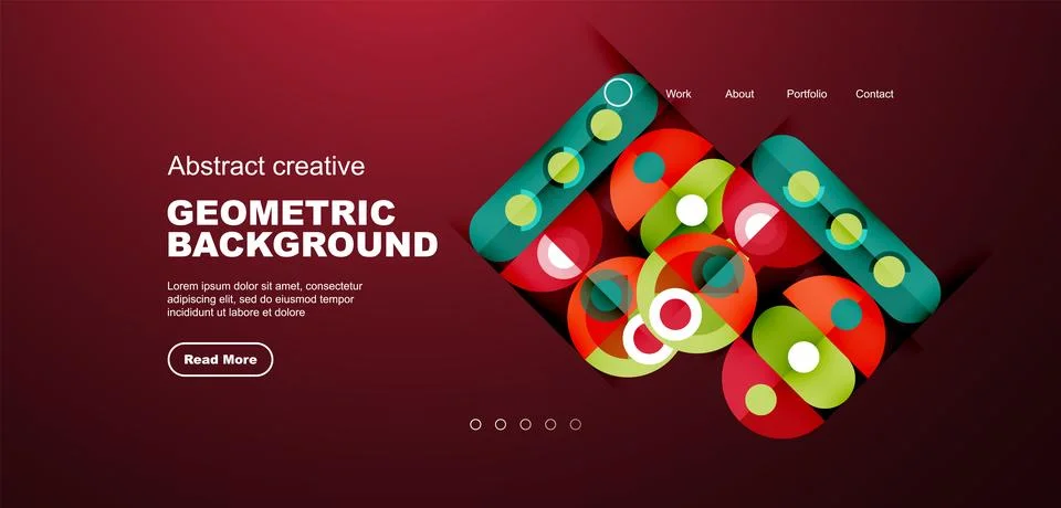 Simple circles and round elements pattern. Minimalist design geometric landing イラスト素材