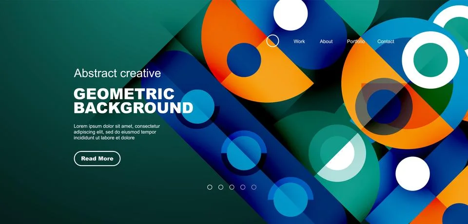 Simple circles and round elements pattern. Minimalist design geometric landing イラスト素材