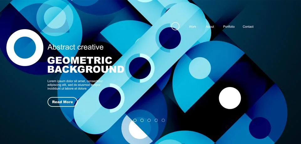Simple circles and round elements pattern. Minimalist design geometric landing イラスト素材