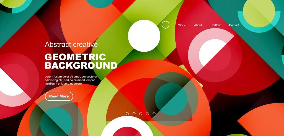 Simple circles and round elements pattern. Minimalist design geometric landing イラスト素材