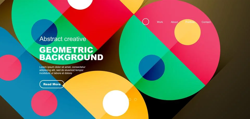 Simple circles and round elements pattern. Minimalist design geometric landing Illustrazione stock