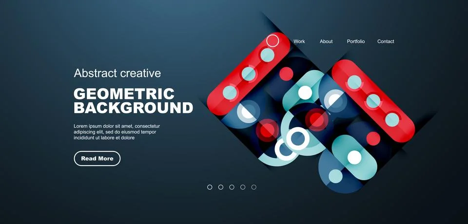 Simple circles and round elements pattern. Minimalist design geometric landing イラスト素材