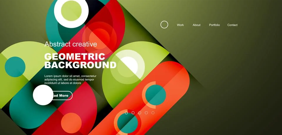 Simple circles and round elements pattern. Minimalist design geometric landing イラスト素材