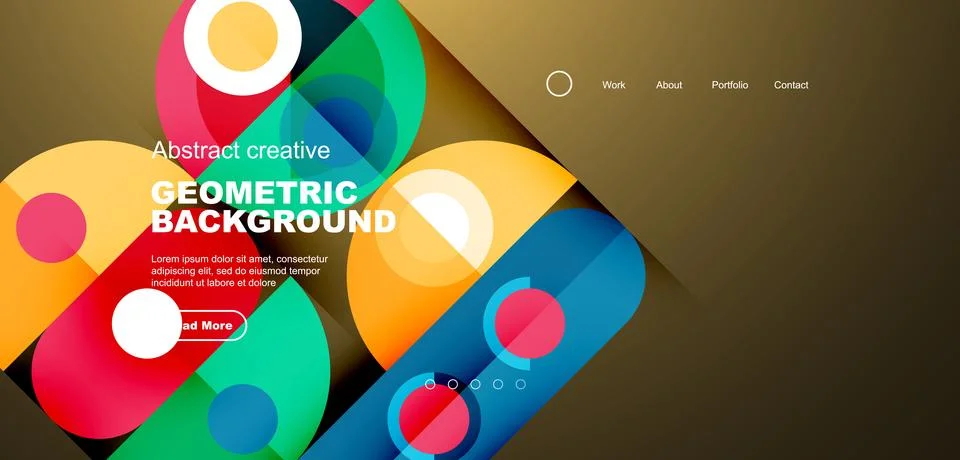 Simple circles and round elements pattern. Minimalist design geometric landing イラスト素材