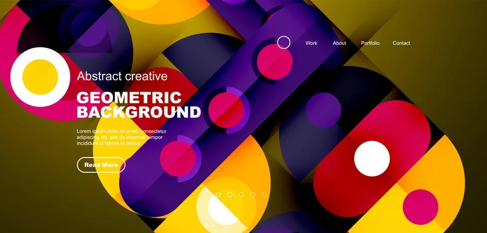Simple circles and round elements pattern. Minimalist design geometric landing 스톡 일러스트