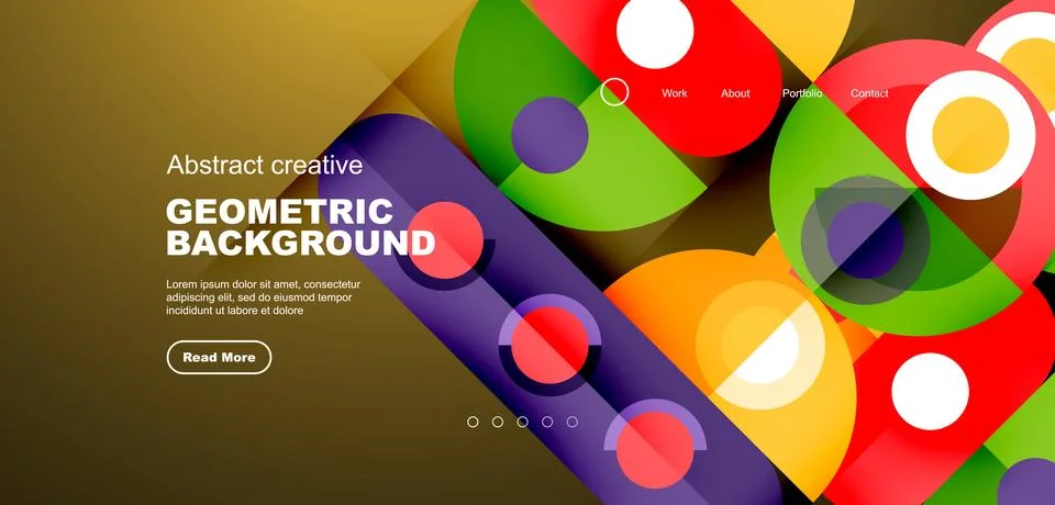 Simple circles and round elements pattern. Minimalist design geometric landing イラスト素材
