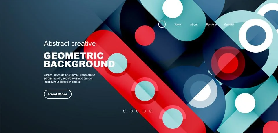 Simple circles and round elements pattern. Minimalist design geometric landing イラスト素材