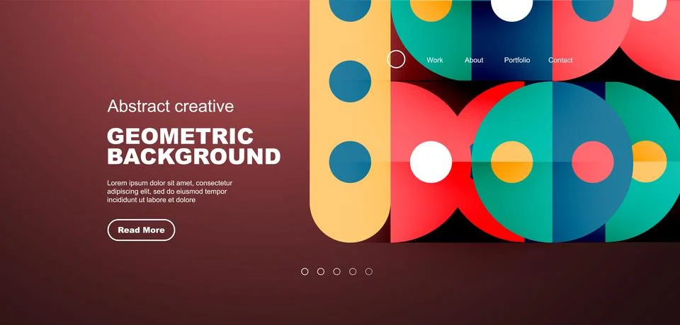 Simple circles and round elements pattern. Minimalist design geometric landing 스톡 일러스트