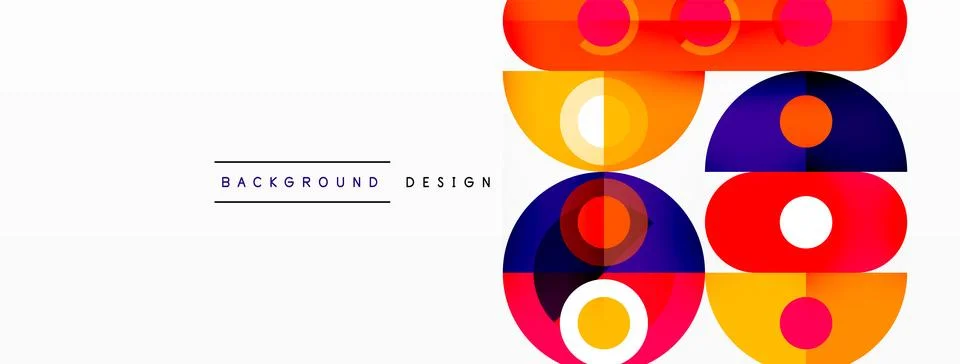 Simple circles and round elements pattern. Minimalist design geometric landing 스톡 일러스트