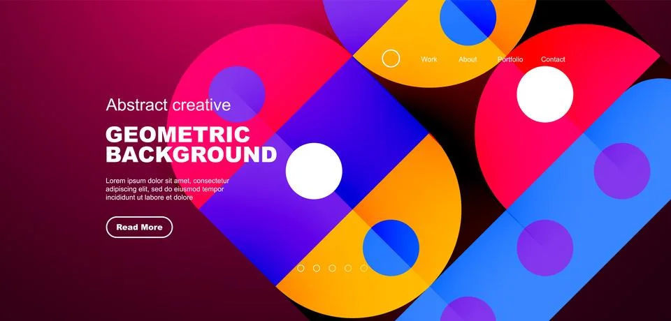 Simple circles and round elements pattern. Minimalist design geometric landing 스톡 일러스트