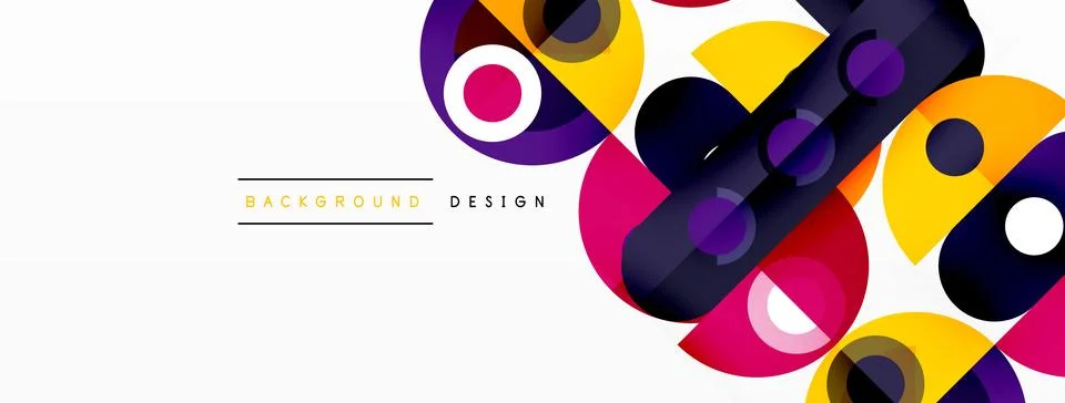 Simple circles and round elements pattern. Minimalist design geometric landing 스톡 일러스트