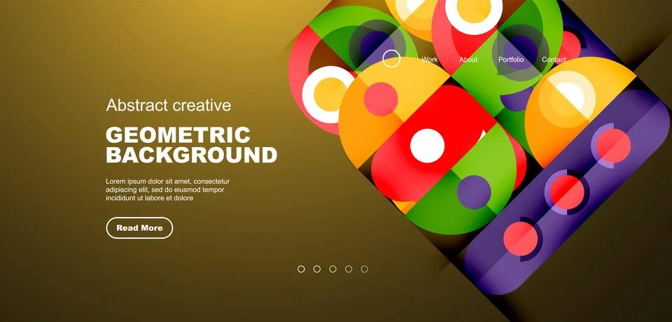 Simple circles and round elements pattern. Minimalist design geometric landing イラスト素材