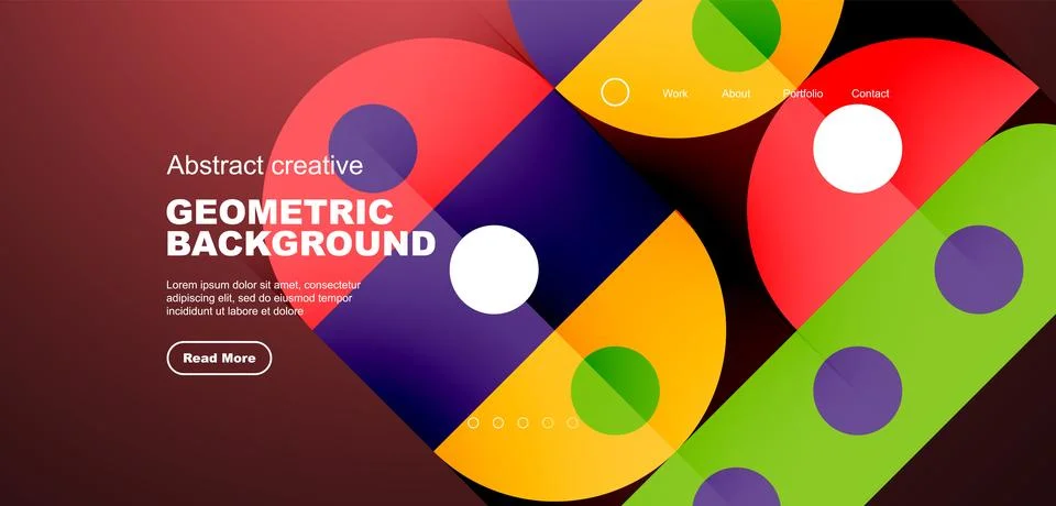 Simple circles and round elements pattern. Minimalist design geometric landing 库存插图