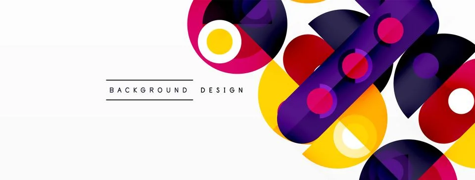 Simple circles and round elements pattern. Minimalist design geometric landing 스톡 일러스트