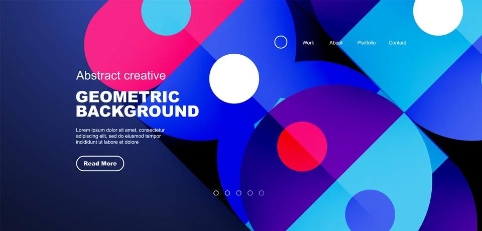 Simple circles and round elements pattern. Minimalist design geometric landing 스톡 일러스트