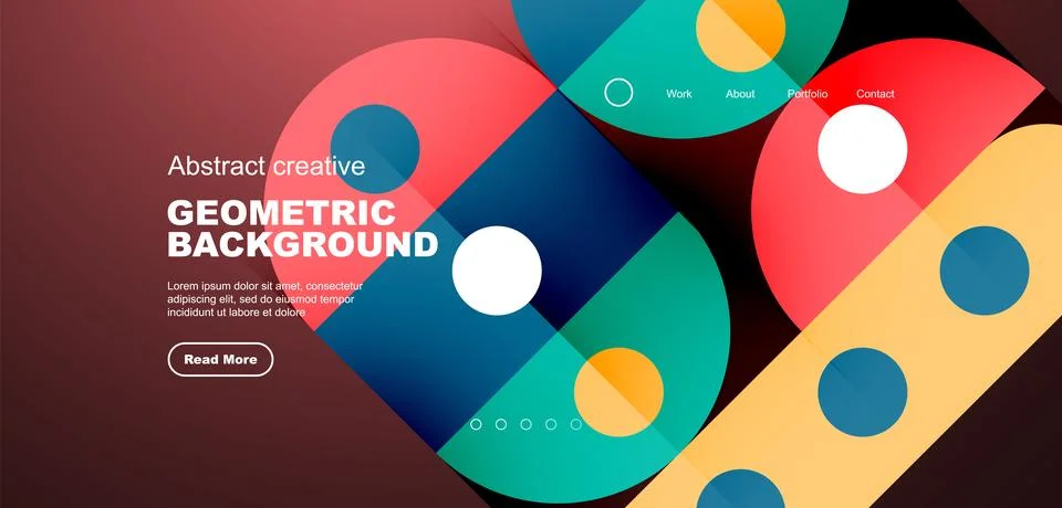 Simple circles and round elements pattern. Minimalist design geometric landing イラスト素材