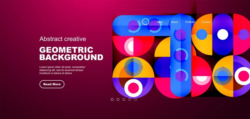 Simple circles and round elements pattern. Minimalist design geometric landing 스톡 일러스트