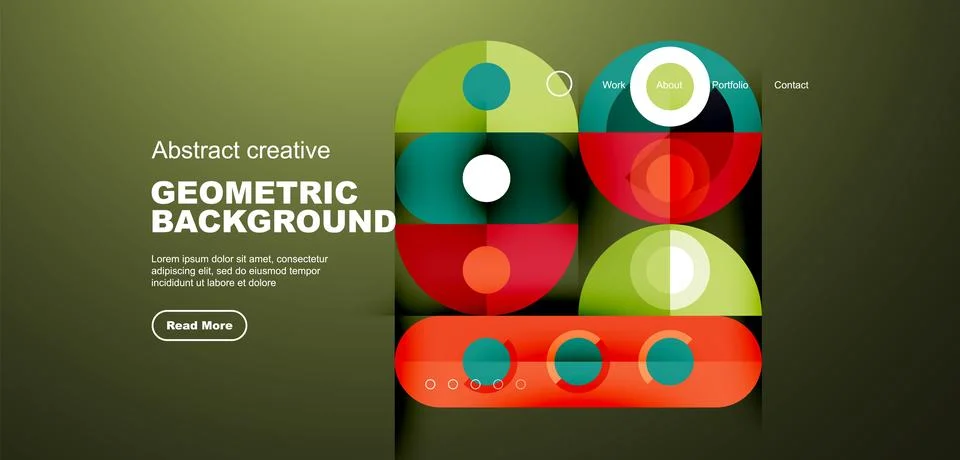 Simple circles and round elements pattern. Minimalist design geometric landing 스톡 일러스트