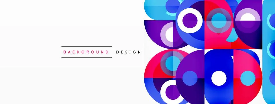 Simple circles and round elements pattern. Minimalist design geometric landing Illustrazione stock