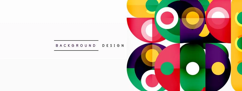 Simple circles and round elements pattern. Minimalist design geometric landing イラスト素材