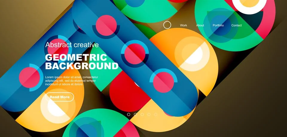Simple circles and round elements pattern. Minimalist design geometric landing 스톡 일러스트