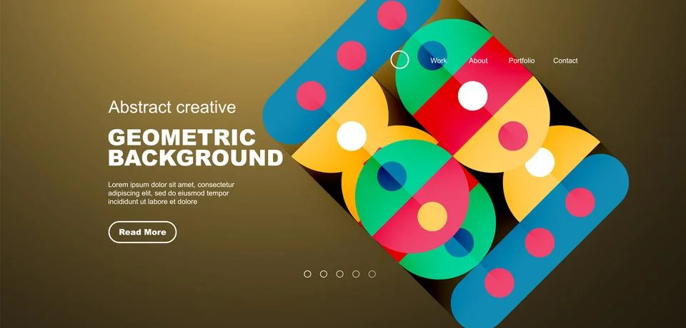 Simple circles and round elements pattern. Minimalist design geometric landing イラスト素材