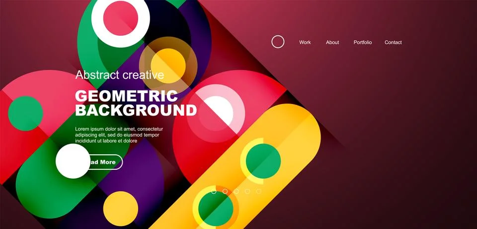 Simple circles and round elements pattern. Minimalist design geometric landing イラスト素材