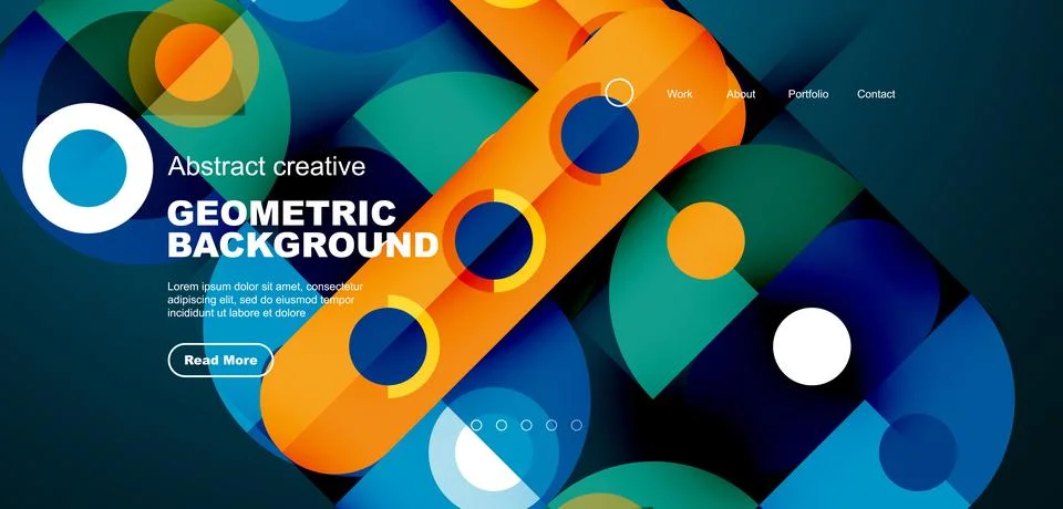 Simple circles and round elements pattern. Minimalist design geometric landing イラスト素材