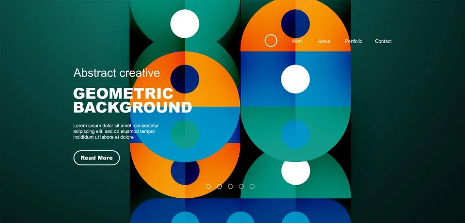 Simple circles and round elements pattern. Minimalist design geometric landing 스톡 일러스트