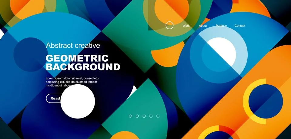 Simple circles and round elements pattern. Minimalist design geometric landing イラスト素材