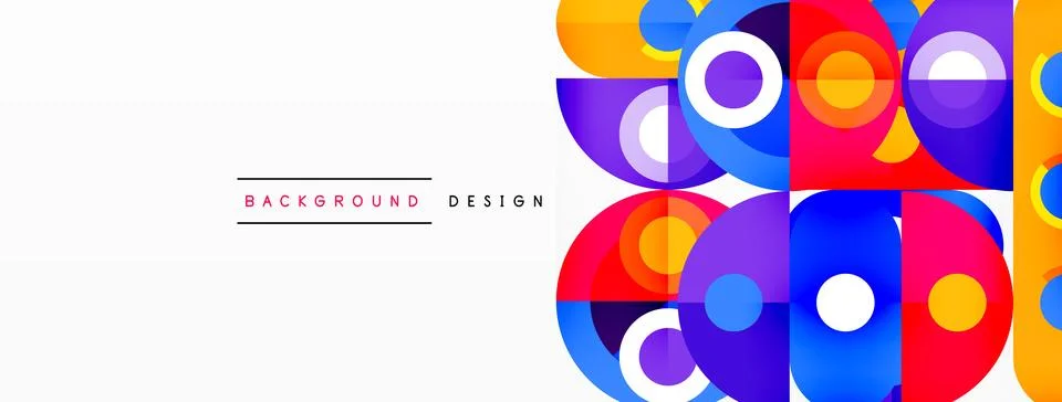 Simple circles and round elements pattern. Minimalist design geometric landing Stock Illustration