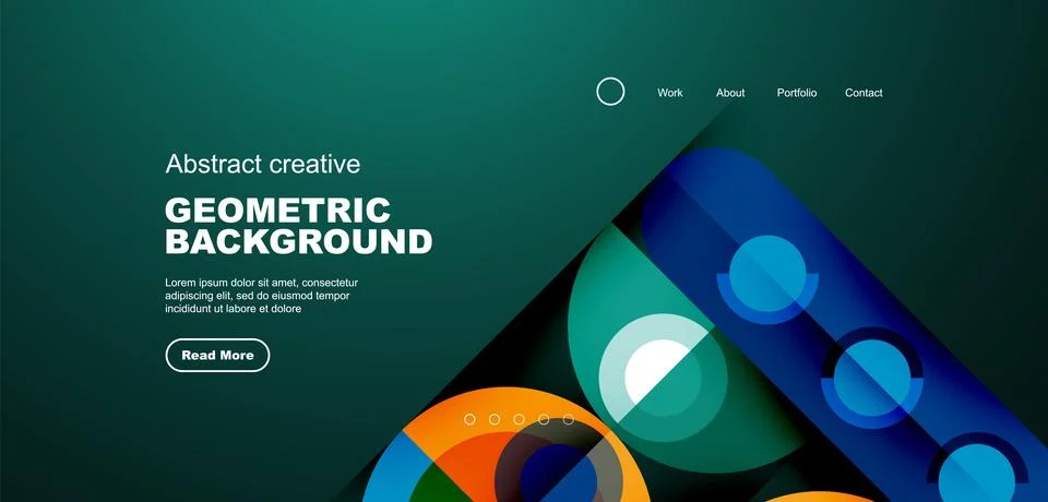 Simple circles and round elements pattern. Minimalist design geometric landing 스톡 일러스트