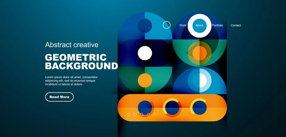 Simple circles and round elements pattern. Minimalist design geometric landing 스톡 일러스트