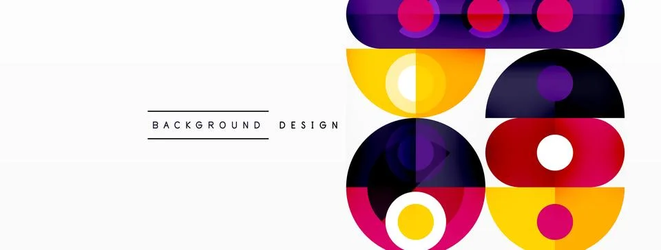 Simple circles and round elements pattern. Minimalist design geometric landing 스톡 일러스트