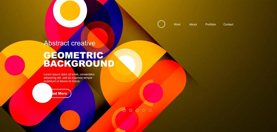 Simple circles and round elements pattern. Minimalist design geometric landing イラスト素材