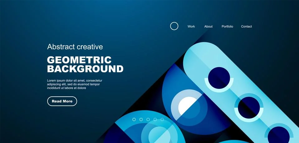 Simple circles and round elements pattern. Minimalist design geometric landing Stock Illustration